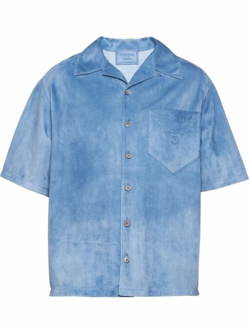 Prada  short-sleeve suede shirt