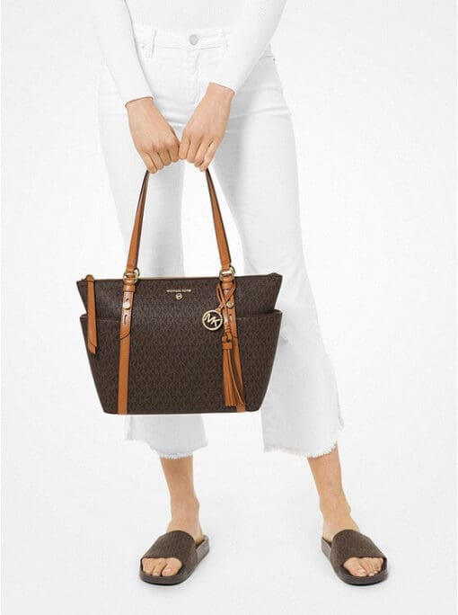 MICHAEL MICHAEL KORS Sullivan Medium Logo Top-Zip Tote Bag - Image 3