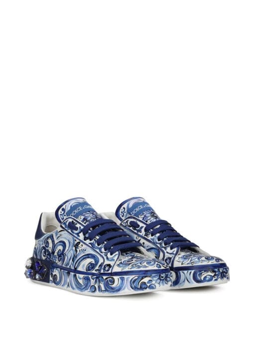 Dolce & Gabbana  Portofino Majolica-print sneakers - Image 2