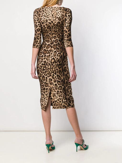 Dolce & Gabbana  fitted leopard print dress - Image 4