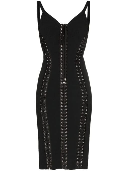 Dolce & Gabbana  Cady sleeveless lace-up bodycon dress