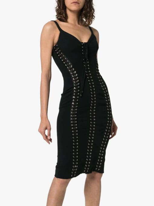 Dolce & Gabbana  Cady sleeveless lace-up bodycon dress - Image 3