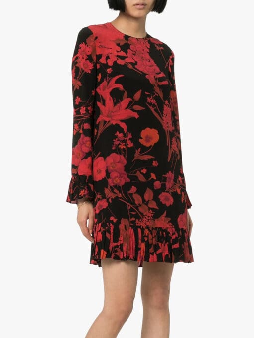 Valentino Garavani  floral print long-sleeve minidress - Image 3