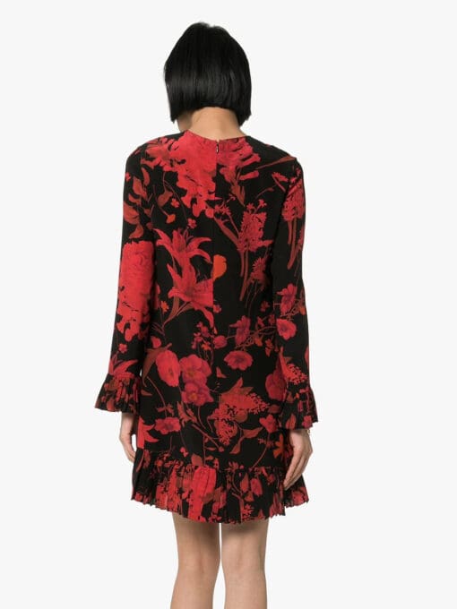 Valentino Garavani  floral print long-sleeve minidress - Image 4