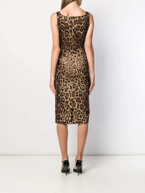 Dolce & Gabbana  leopard print fitted dress - Image 4