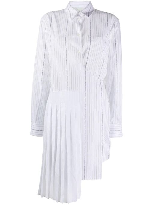 Off-White  wrap-front striped shirt dress