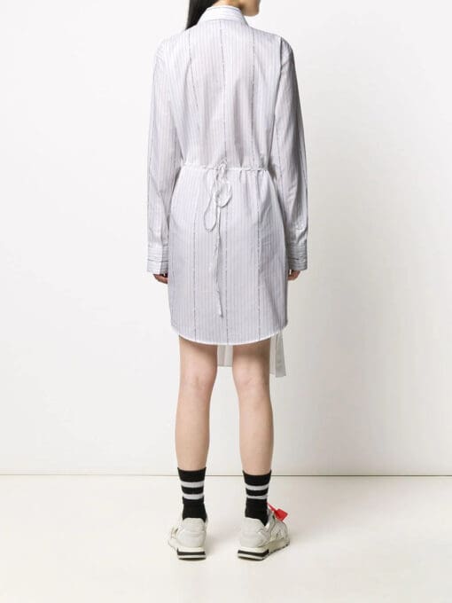 Off-White  wrap-front striped shirt dress - Image 4