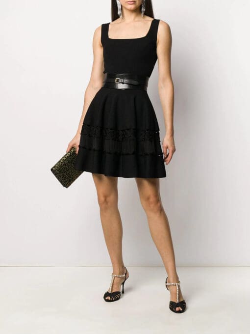 Alexander McQueen  ribbed detail flared dress - Image 2