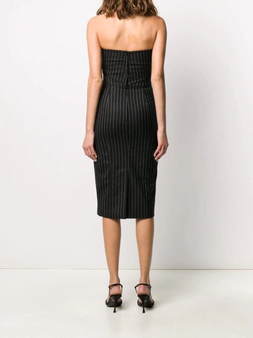 Dolce & Gabbana  pinstriped strapless fitted dress - Image 4