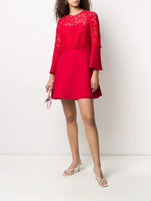 Valentino Garavani  floral lace A-line minidress - Image 2