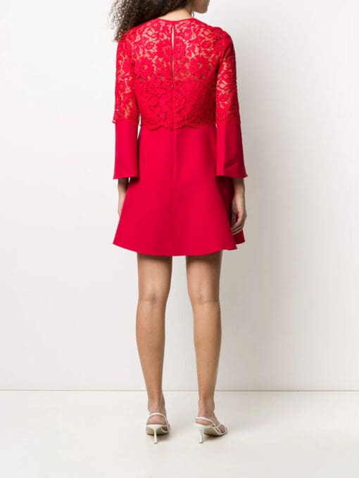 Valentino Garavani  floral lace A-line minidress - Image 4