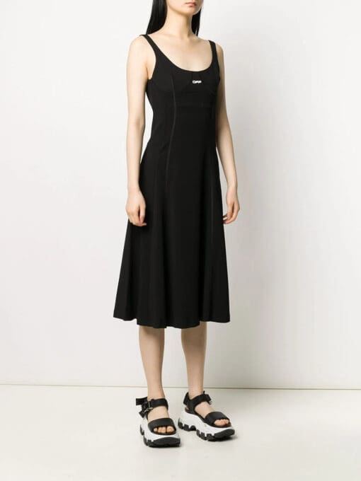 Off-White  printed logo flared dress - Image 3