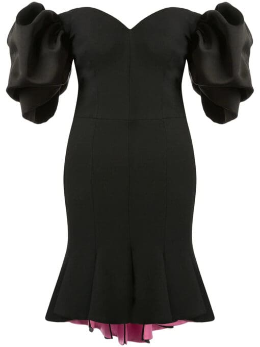 Alexander McQueen  peplum hem off-shoulder dress