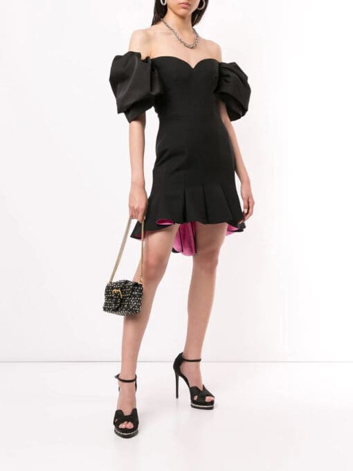 Alexander McQueen  peplum hem off-shoulder dress - Image 2