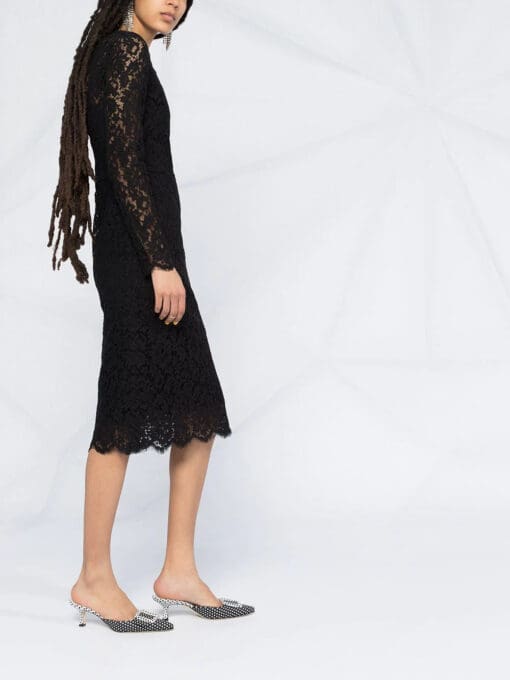 Dolce & Gabbana  floral lace long-sleeve dress - Image 4