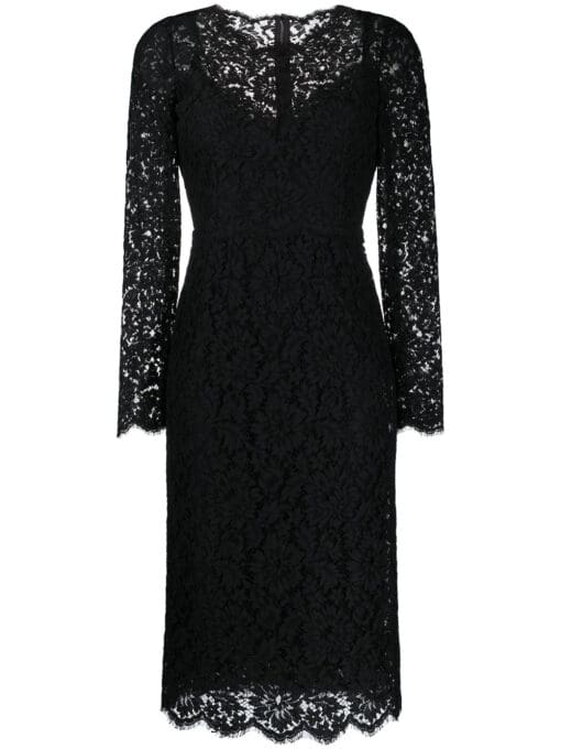 Dolce & Gabbana  floral lace long-sleeve dress