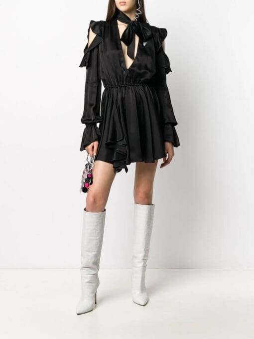 Off-White  ruffle-detail logo-print dress - Image 2