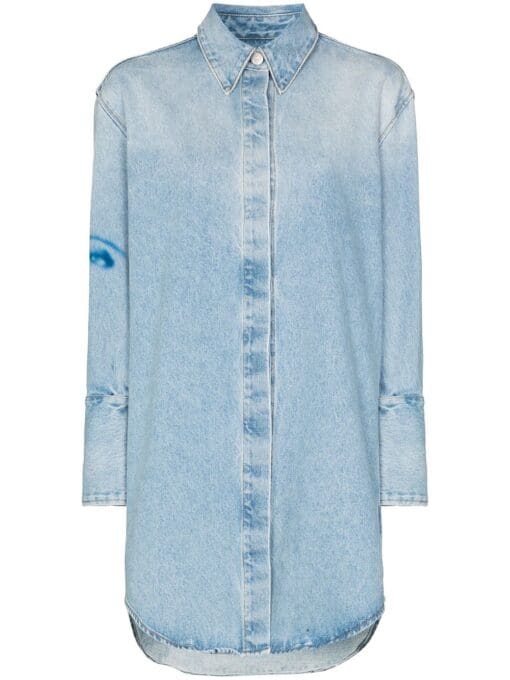 Off-White  Face print denim shirt dress