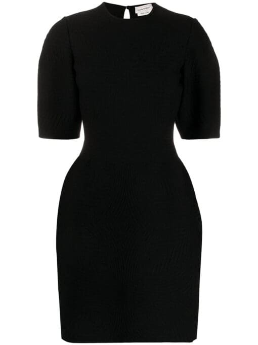 Alexander McQueen  textured half-sleeve mini dress