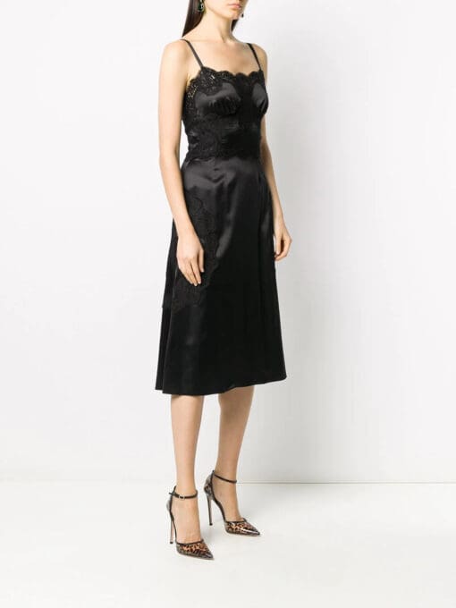 Dolce & Gabbana  satin lace-trim slip dress - Image 3