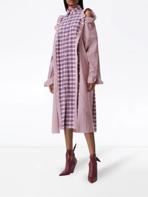 Burberry  reconstructed contrast check shirt dress - Image 2