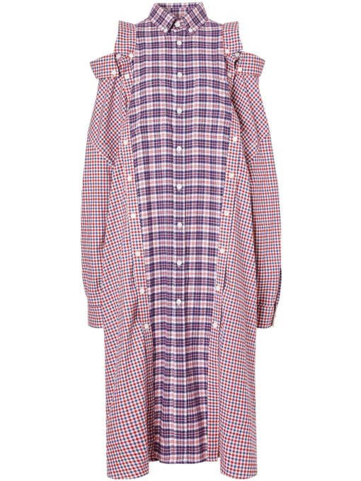 Burberry  reconstructed contrast check shirt dress