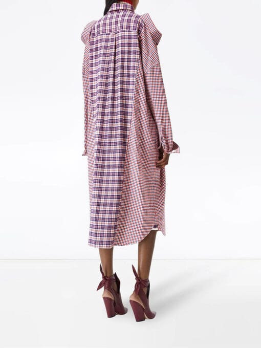 Burberry  reconstructed contrast check shirt dress - Image 4