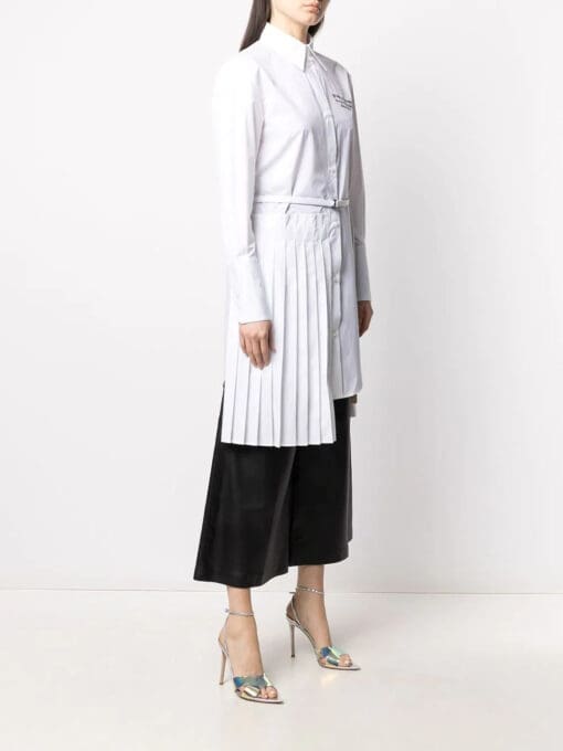 Off-White  embroidered logo shirt dress - Image 3