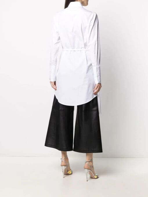 Off-White  embroidered logo shirt dress - Image 4