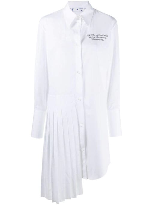 Off-White  embroidered logo shirt dress