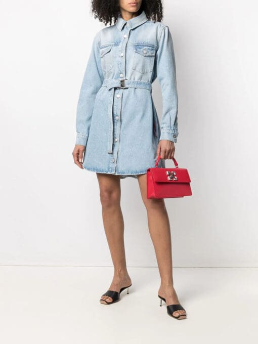 Off-White  Arrows floral-embroidered denim shirtdress - Image 2