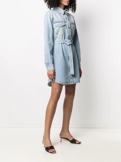 Off-White  Arrows floral-embroidered denim shirtdress - Image 3