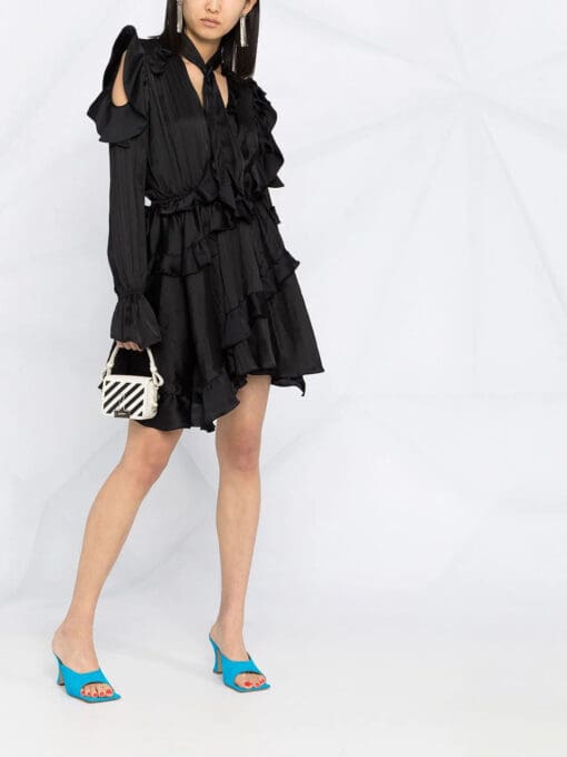 Off-White  creased ruffled cocktail dress - Image 2