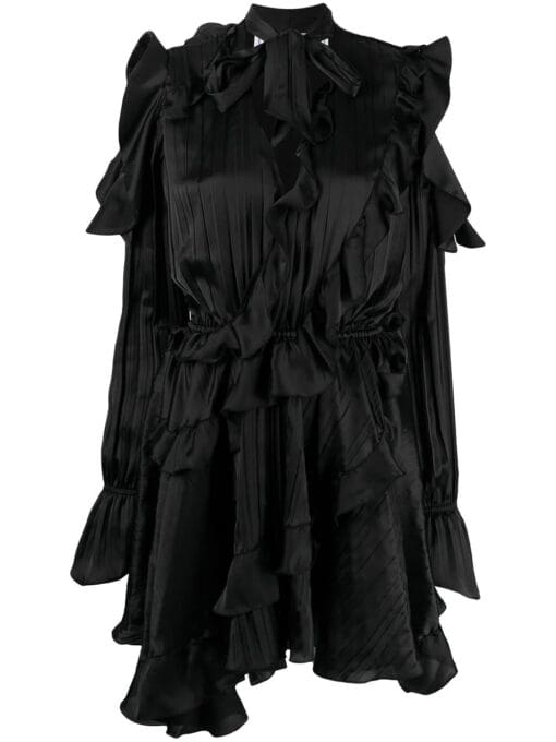 Off-White  creased ruffled cocktail dress