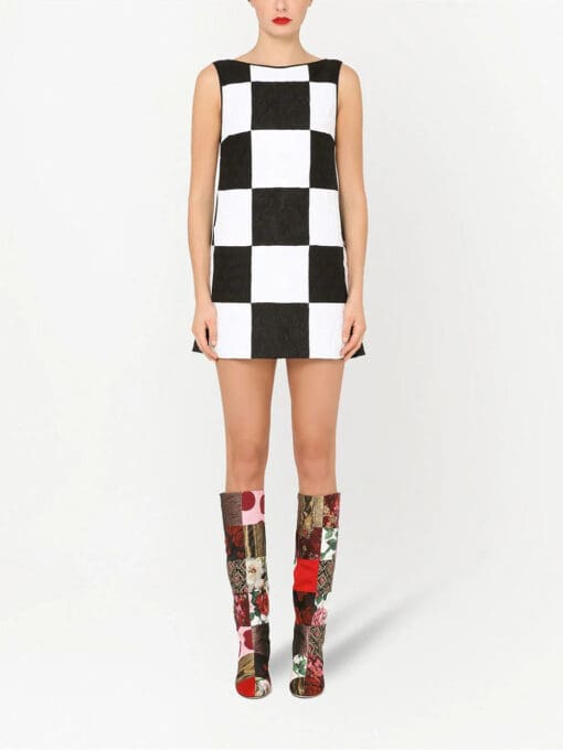 Dolce & Gabbana  patchwork jacquard sleeveless dress - Image 3