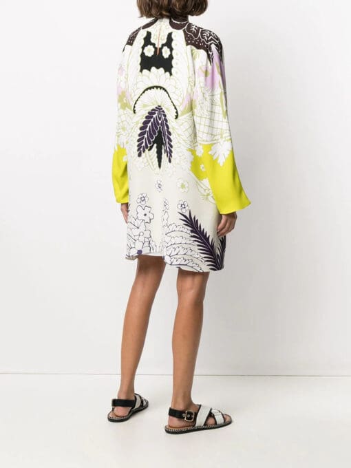 Valentino Garavani  abstract-print long-sleeve dress - Image 4