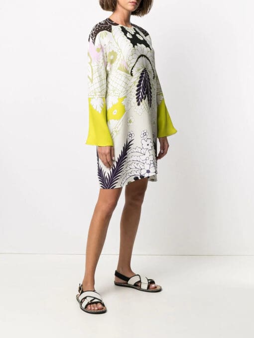 Valentino Garavani  abstract-print long-sleeve dress - Image 3