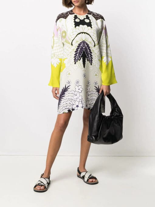 Valentino Garavani  abstract-print long-sleeve dress - Image 2