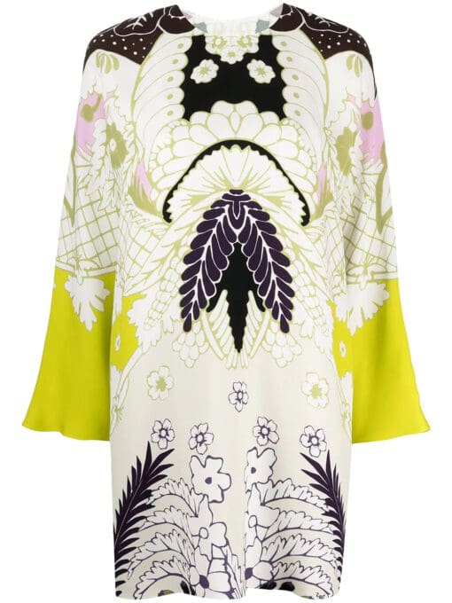 Valentino Garavani  abstract-print long-sleeve dress