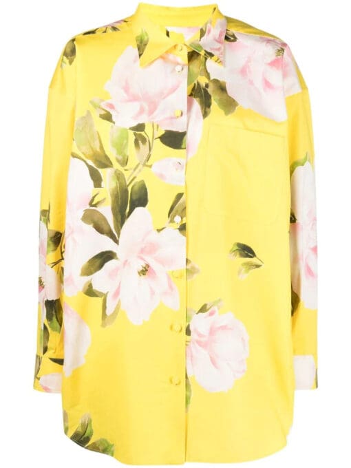 Valentino Garavani  floral print shirt mini dress