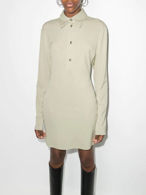 Off-White  polo collar long-sleeve dress - Image 2