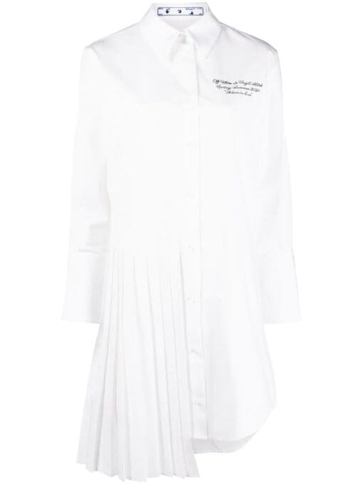 Off-White  pleat-detail shirtdress