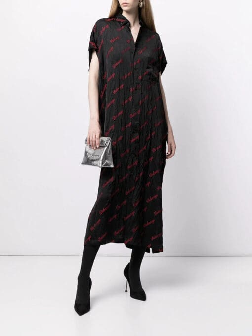 Balenciaga  Rawcut SI logo-embroidered shirt dress - Image 2