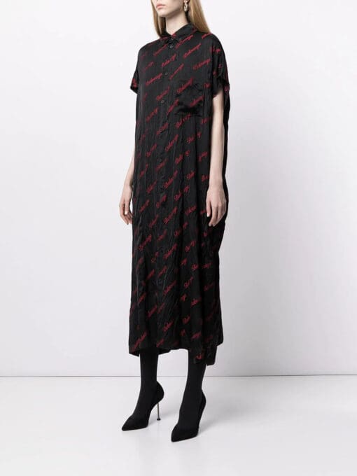 Balenciaga  Rawcut SI logo-embroidered shirt dress - Image 3