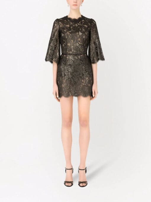 Dolce & Gabbana  floral-lace sheer minidress - Image 3