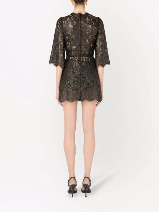 Dolce & Gabbana  floral-lace sheer minidress - Image 4