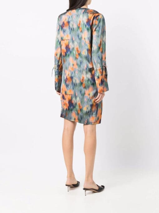 Off-White  abstract-print draped dress - Image 4