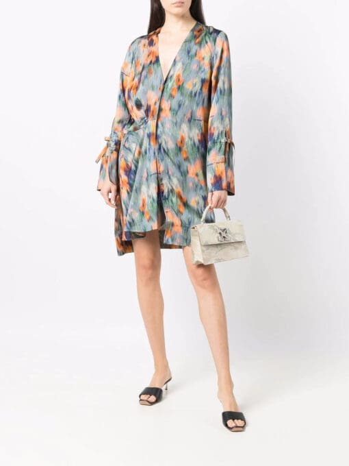 Off-White  abstract-print draped dress - Image 2