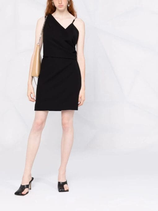 Givenchy  chain-strap asymmetric-neck dress - Image 2