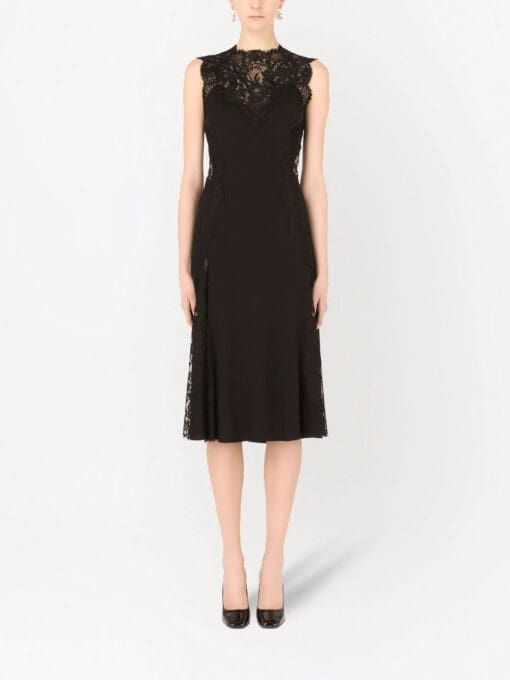 Dolce & Gabbana  lace-panelled midi dress - Image 3